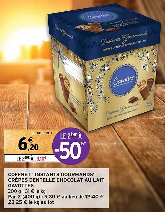 coffret "instants gourmands" crêpes dentelle chocolat au lait gavottes