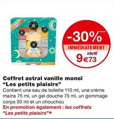 coffret astral vanille monoi "les petits  plaisirs"