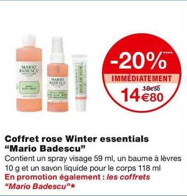 coffret rose winter essentials "mario badescu"