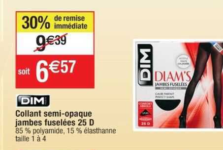 collant semi-opaque jambes fuselées 25 d dim