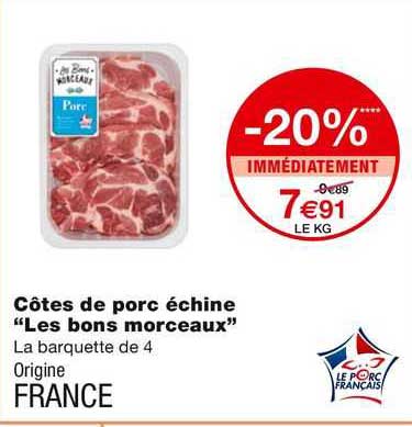 cotes de porc echine "les bons morceaux"