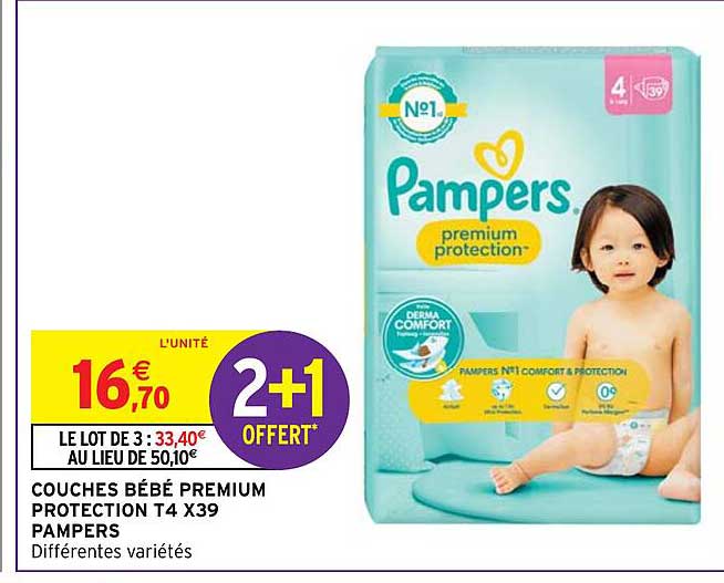 couches  bebe  premium protection t4  x39 pampers