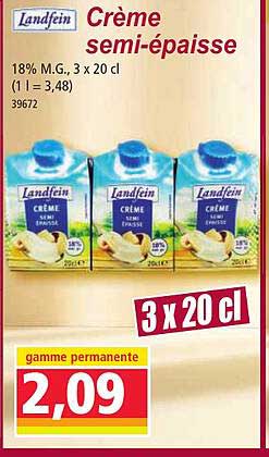crème semi-épaisse landfein