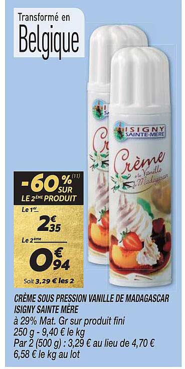 crème sous pression vanille de madagascar isigny saint mère
