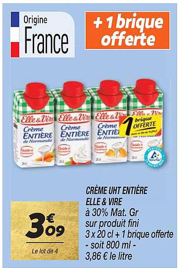 Crème Uht Entière Elle & Vire