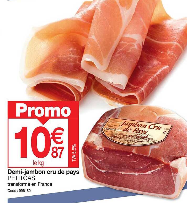 demi-jambon cru de pays pettigas