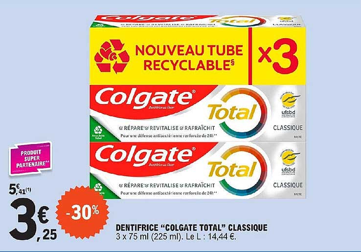 Dentifrice "colgate Total" Classique