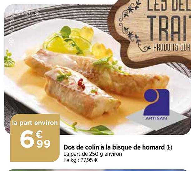 dos de colin à la bisque de homard