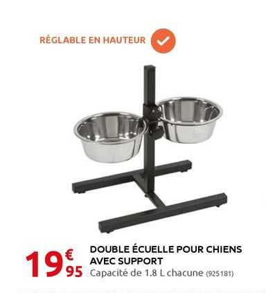 double écuelle pour chiens avec support