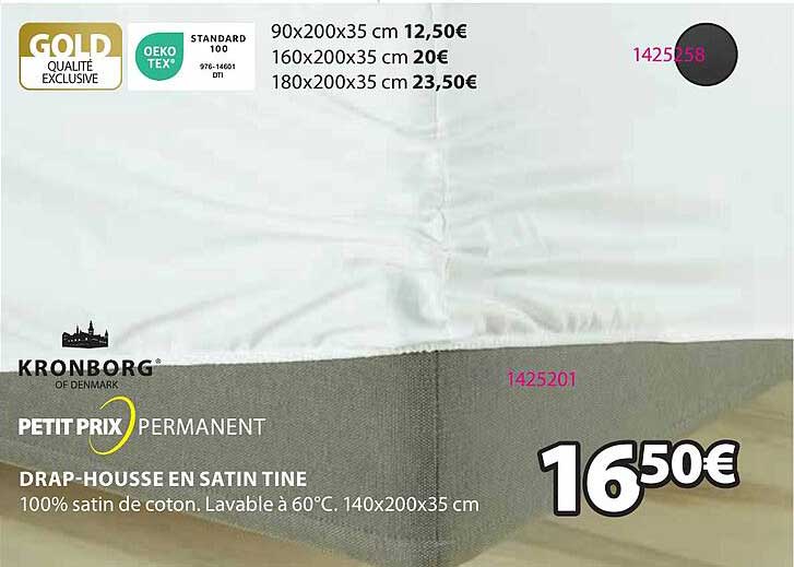 drap-housse en satin tine
