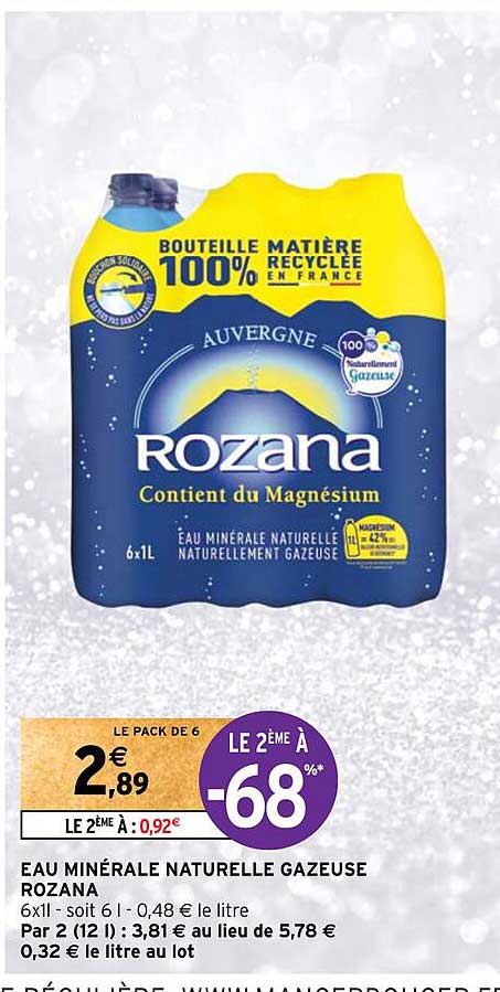 Eau Minerale  Naturelle Gazeuse Rozana