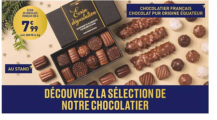 écrin 20 chocolats français
