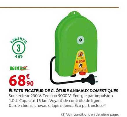 électrificateur de clôture animaux domestiques