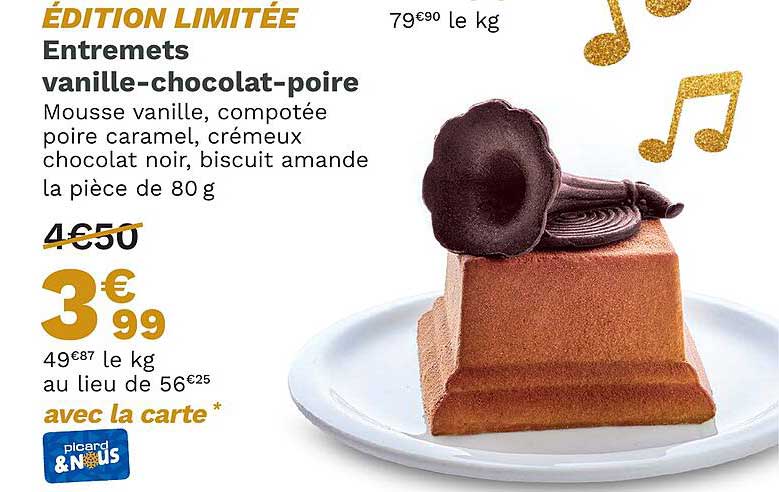 Entremets Vanille-chocolat-poire