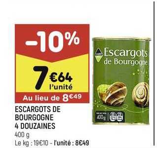 escargots de bourgogne 4 douzaines