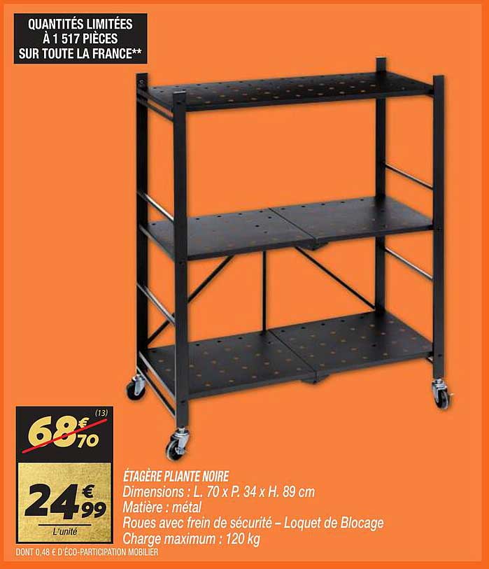 étagère Pliante Noire