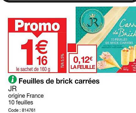 feuilles de brick carrées jr