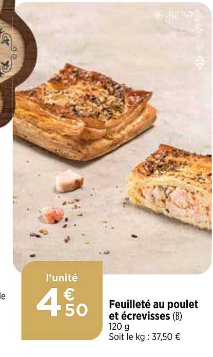feuilleté au poulet et écrevisses