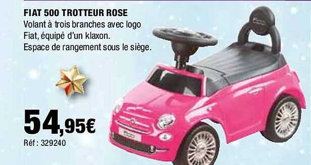fiat 500 trotteur rose