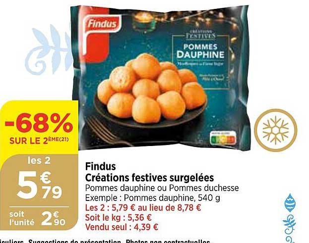 findus créations festives surgelées