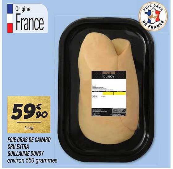 foie gras de canard cru extra guillaume dunoy