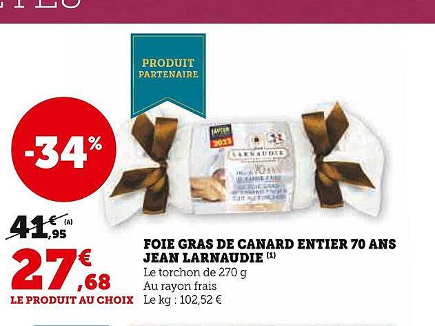 foie gras de canard entier 70 ans jean larnaudie