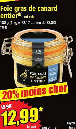 Foie Gras De Canard Entier Mi Cuit