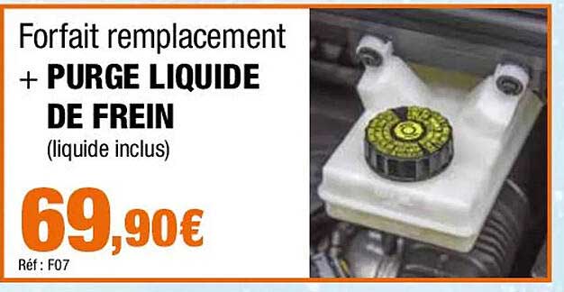 forfait remplacement + purge liquide de frein