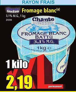fromage blanc chante saire