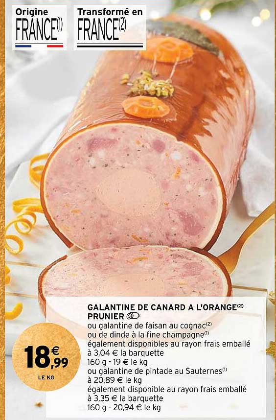 galantine de canard à l'orange prunier