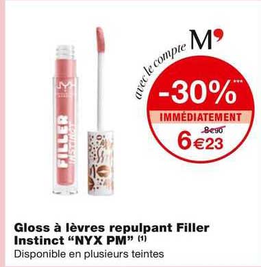 gloss a levres repulpant filler instinct "nyx pm"
