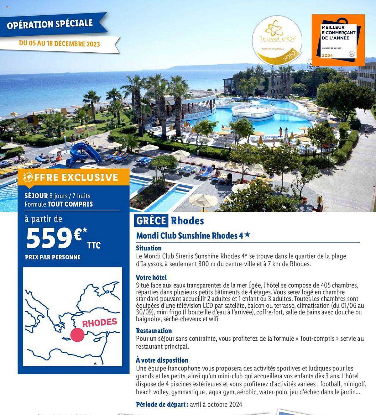 grèce rhodes : mondi club sunshine rhodes 4*