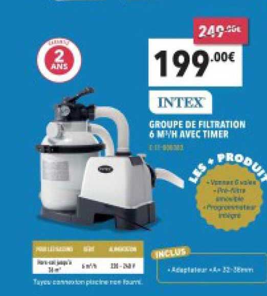 groupe de filtration 6 m3/h avec timer intex
