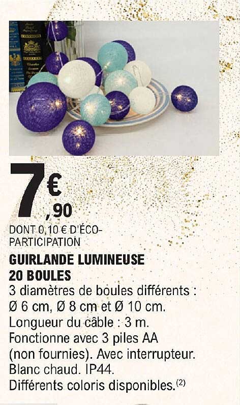 Guirlande Lumineuse 20 Boules