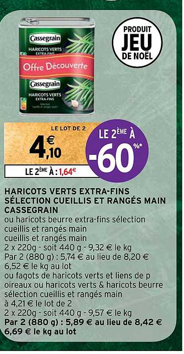 Haricots Verts Extra-fins Sélection Cueillis Et Rangés Main Cassegrain