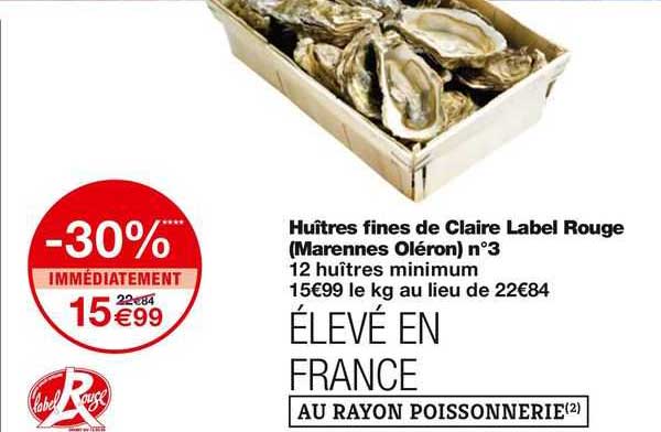 huîtres fines de claire label rouge (marennes oléron) n°3