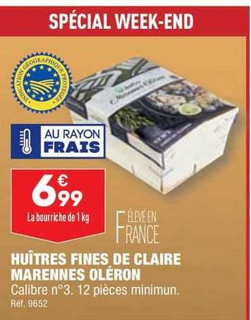 huîtres fines de claire marennes oléron