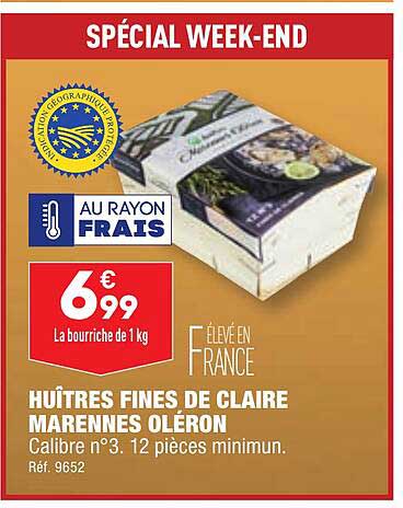 huîtres fines de claire marennes oléron