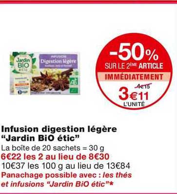 infusion digestion legere "jardin bio etic"