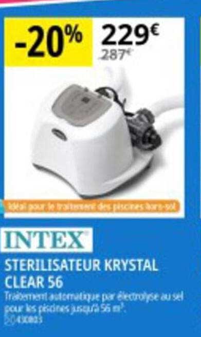 intex sterilisateur krystal clear 56