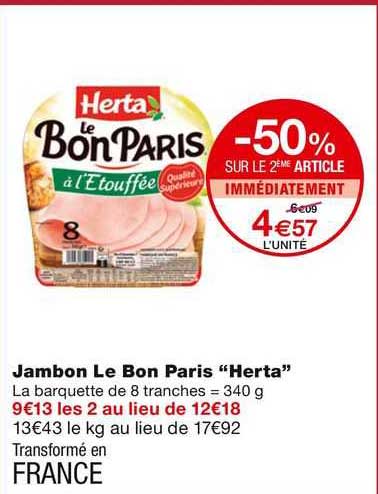Jambon  Le Bon Paris "herta"