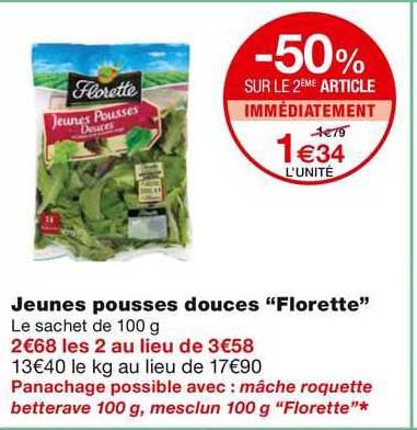 jeunes pousses douces "florette"