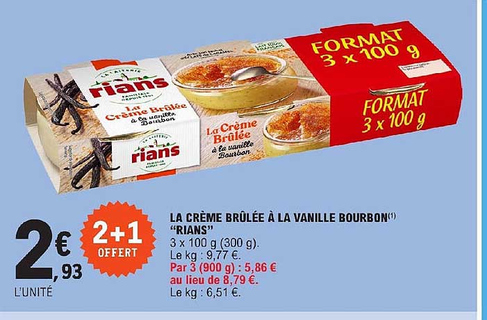 la crème brûlée à la vanille bourbon "rians"