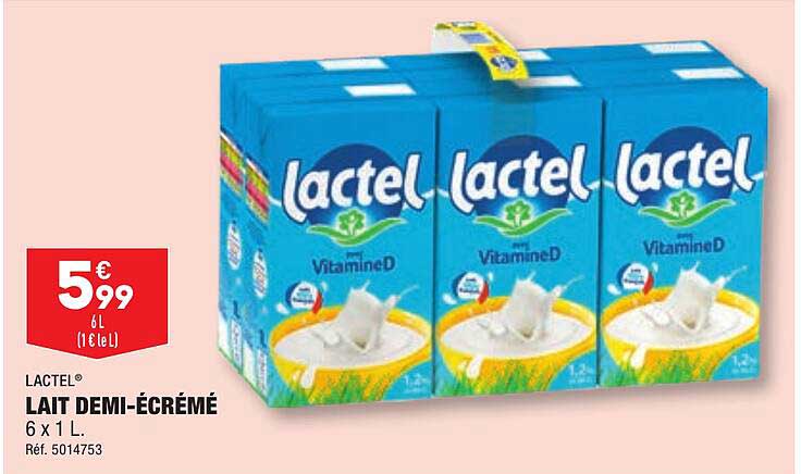 lait demi-écrémé lactel