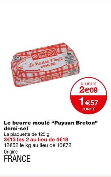 le beurre moule "paysan breton" demi-sel