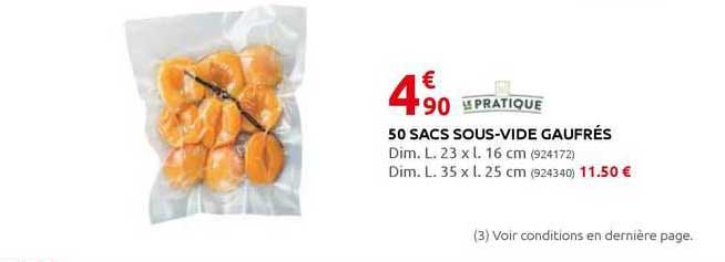 le pratique 50 sacs sous-vide gaufrés