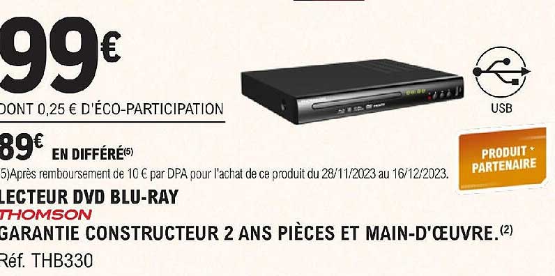 lecteur dvd blu-ray thomson