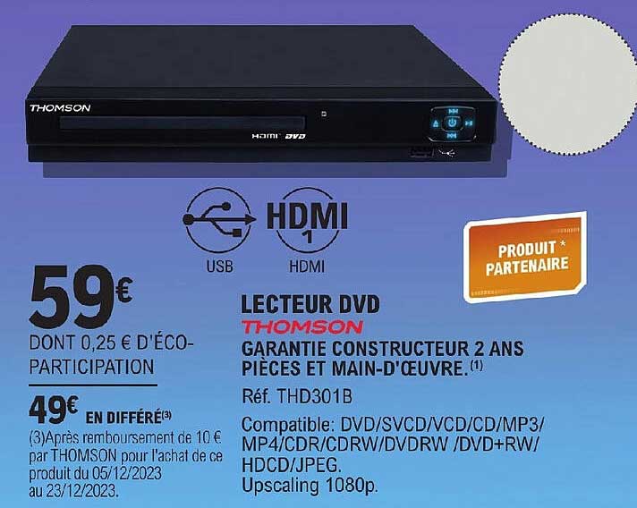 lecteur dvd thomson