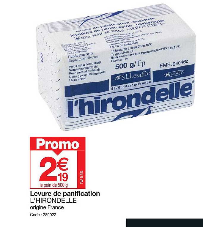 levure de panification l'hirondelle