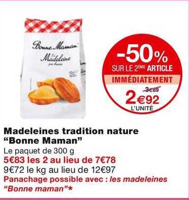 madeleines tradition nature "bonne maman"